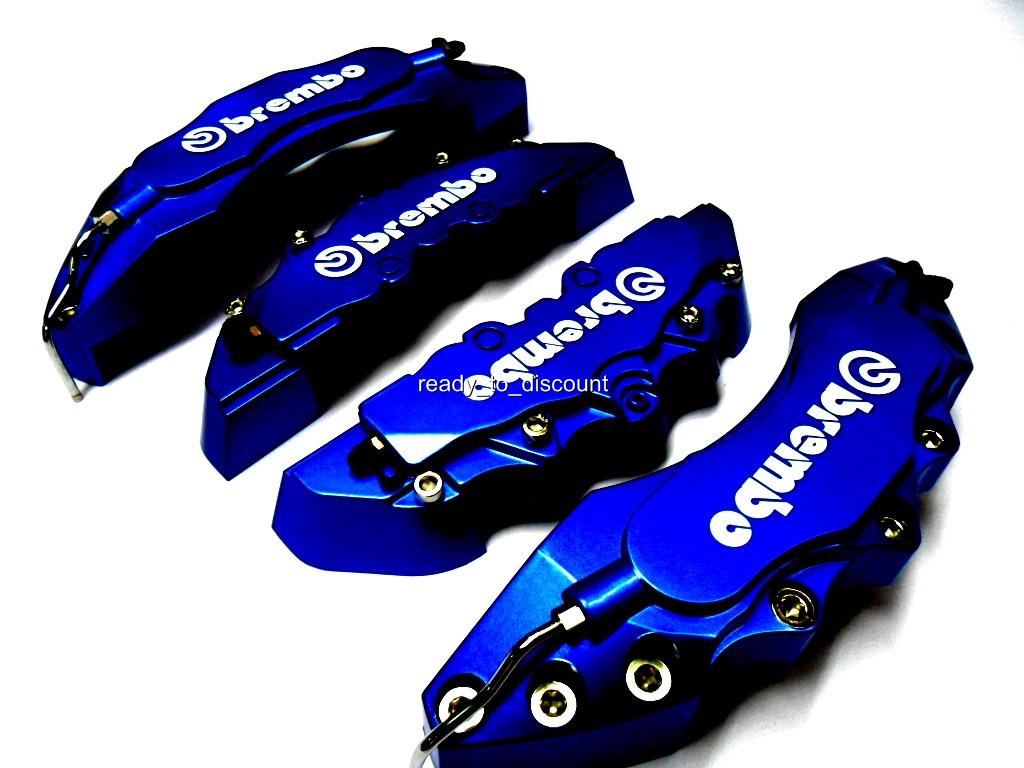 BIG DARK BLUE BREMBO STYLE BRAKE CALIPER COVERS KIT 4PCS FRONT/REAR eBay