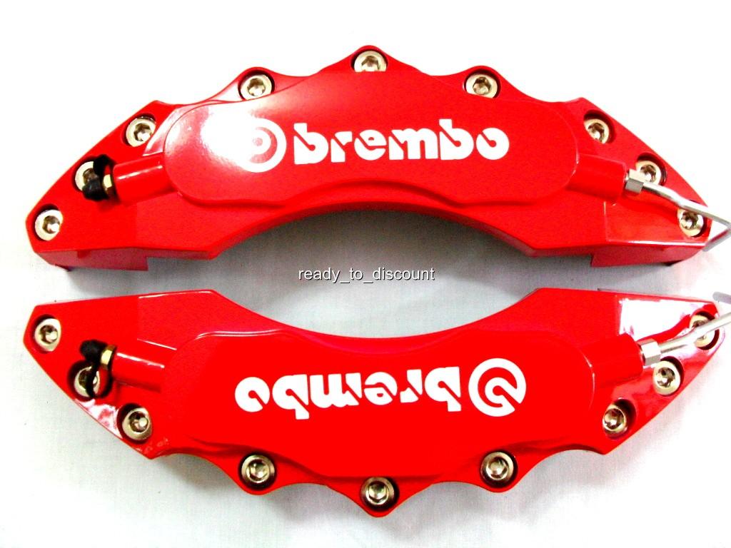 BIG RED BREMBO STYLE BRAKE CALIPER COVERS KIT 4PCS FRONT/REAR eBay