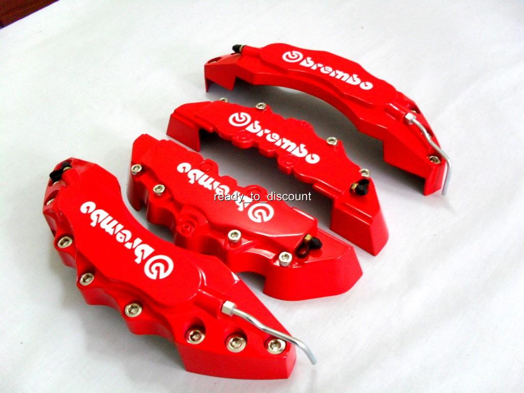 BIG RED BREMBO STYLE BRAKE CALIPER COVERS KIT 4PCS FRONT/REAR eBay