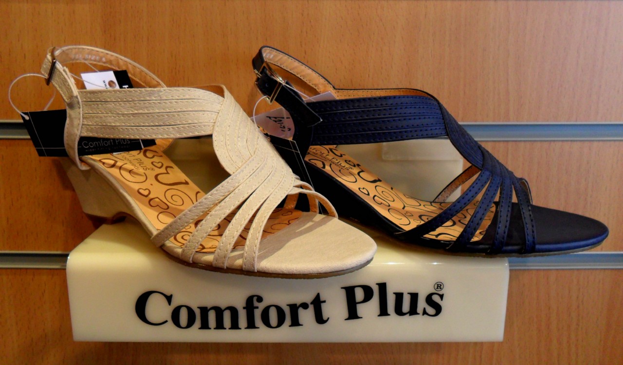 navy wide fit flat sandals