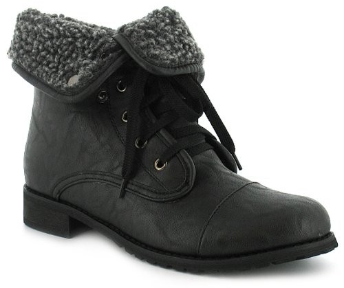 WOMENS LADIES DR KELLER WIDE FIT BLACK FUR LINED LACE UP ANKLE BOOTS 3-8 | eBay