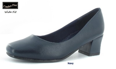 Womens Navy Blue Velvet Ladies Platform Stiletto Court Shoes