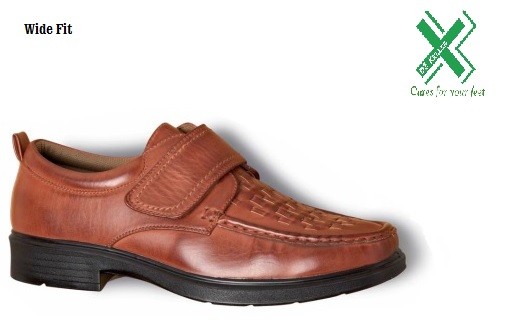 men's brown velcro fastening shoes