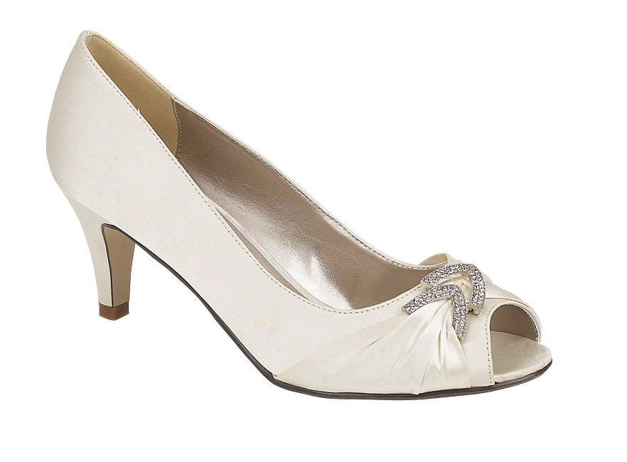 ivory wedding peep toe shoes