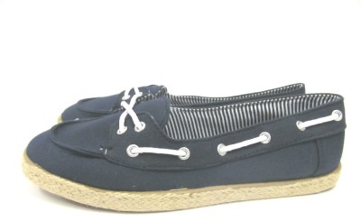 WOMENS LADIES STURDY NAVY OR WHITE CANVAS FLAT DECK ESPADRILLES SHOES