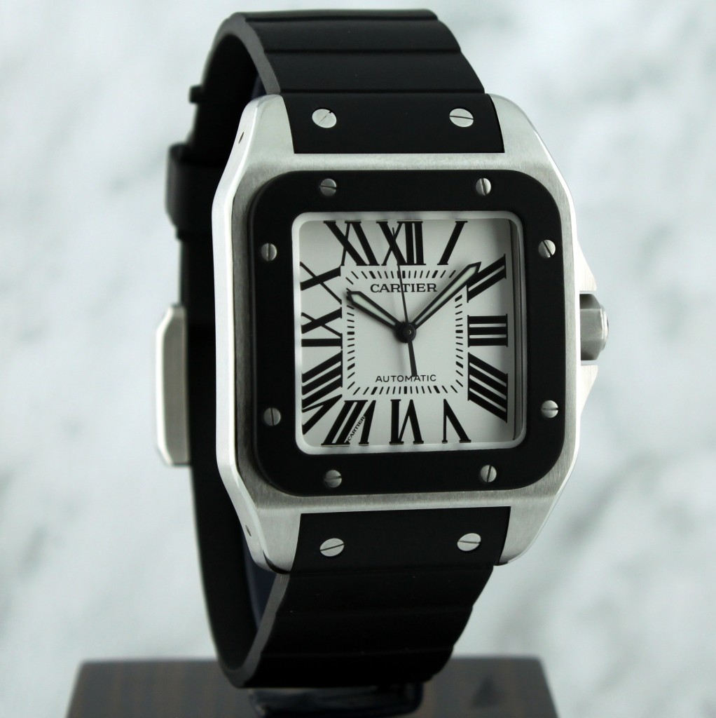 cartier santos 100 rubber strap