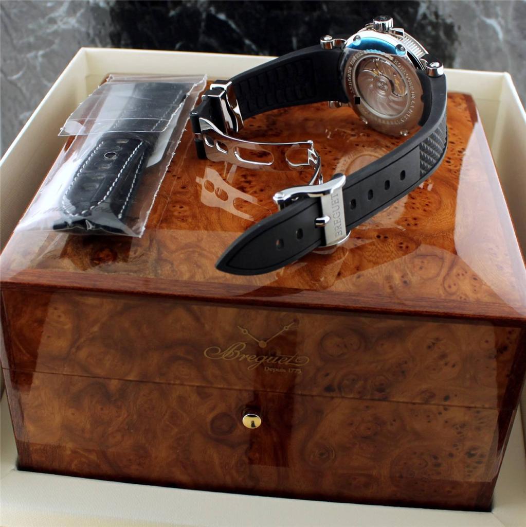 fs BREGUET Marine Automatic DUAL TIME GMT ref 5857ST 12 5ZU MINT
