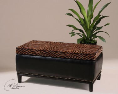 Uttermost Kiara Animal Print Storage Bench 42 Wide 792977854259 On