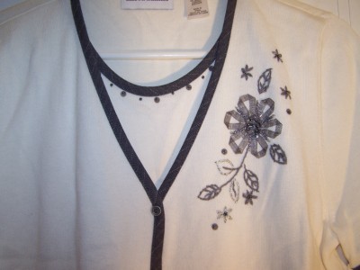 Extra Small Maternity Clothes on Alfred Dunner Womans Size Small   4   6  Embroidered Sequined Applique