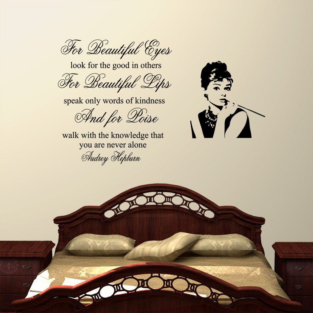 For Beauiful Eyes Audrey Hepburn Wall Decal Sticker