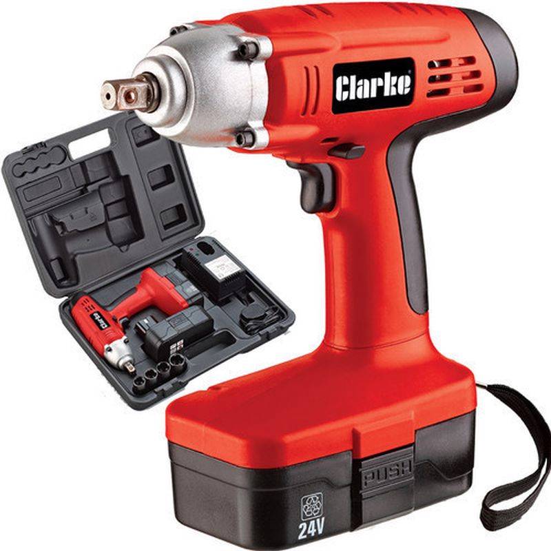 CLARKE CIR220 24V Cordless Impact Wrench. Fast 1 hr charging, Includes