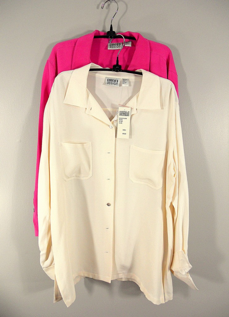 Lot of 2 Chico's Silk Blouse/blouses/tops/shirts Sz. 2
