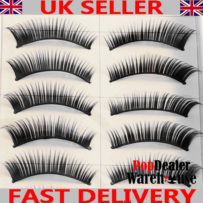10 Pairs Thick Natural Fake False Eyelashes Eye Lashes eBay