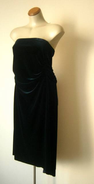 carla zampatti blue velvet dress