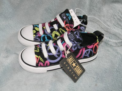 Converse Laces on New As Converse Black Multi Girls Stretch Laces Size 8 Ebay