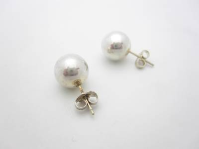 tiffany sterling earrings ball silver 10mm bead