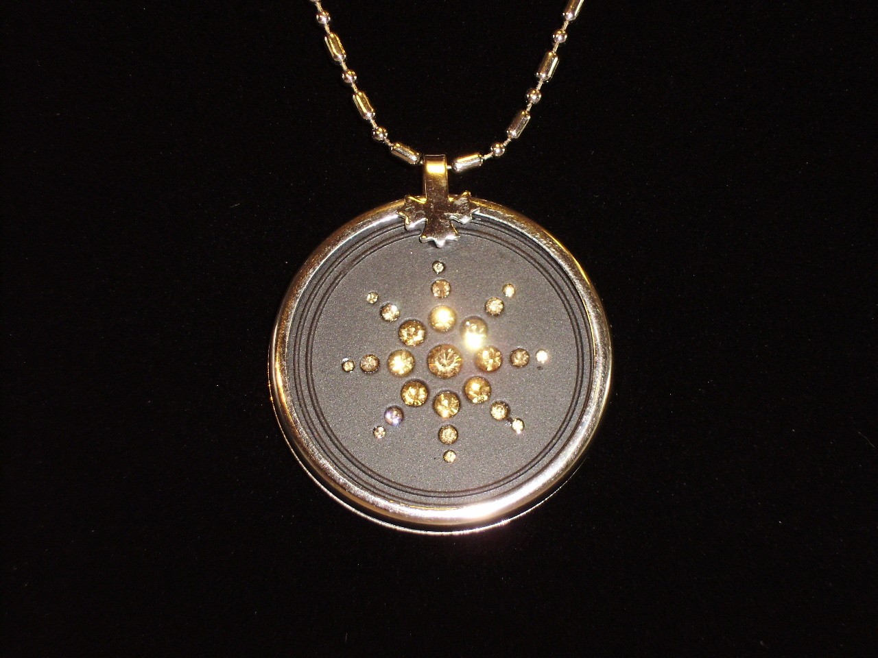 EHM QUANTUM SCIENCE PENDANT GOLDEN CRYSTAL METAL RINGED eBay