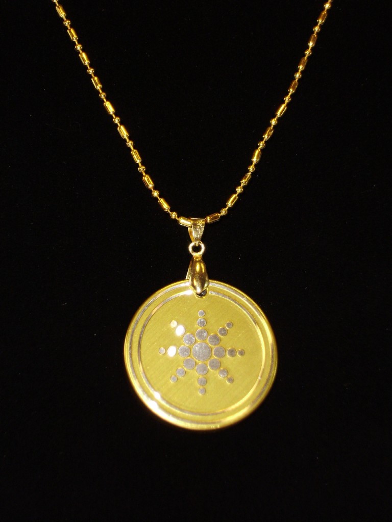 EHM QUANTUM SCIENCE PENDANT GOLD METAL POWER 43