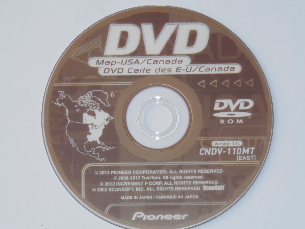 2012 PIONEER CNDV-110MT (EAST DISC) NAVIGATION DVDS 2012 GPS MAPS AVIC