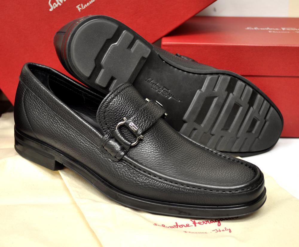 New Salvatore Ferragamo Mens shoes Collins Bit Black 495