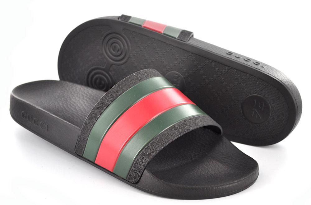 Authentic - Gucci Mens Shoes 308234-GIB10-1098 Ribbon Sandal Slide - Italy $160 | eBay