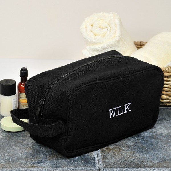 Engraved Personalized Black Canvas Mens Toiletry Bag | eBay