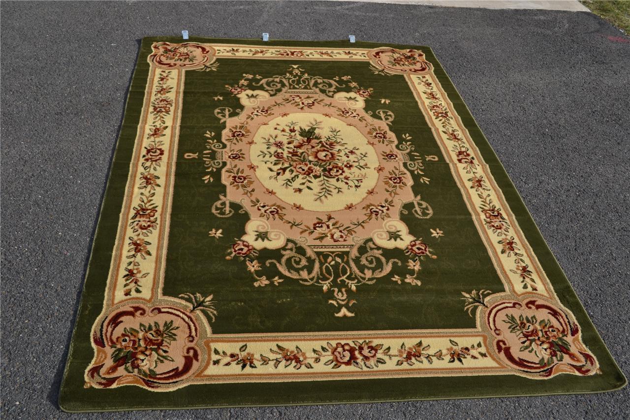 Burgundy Green Beige Black Brown Victorian Area Rug Carpet Floral Large