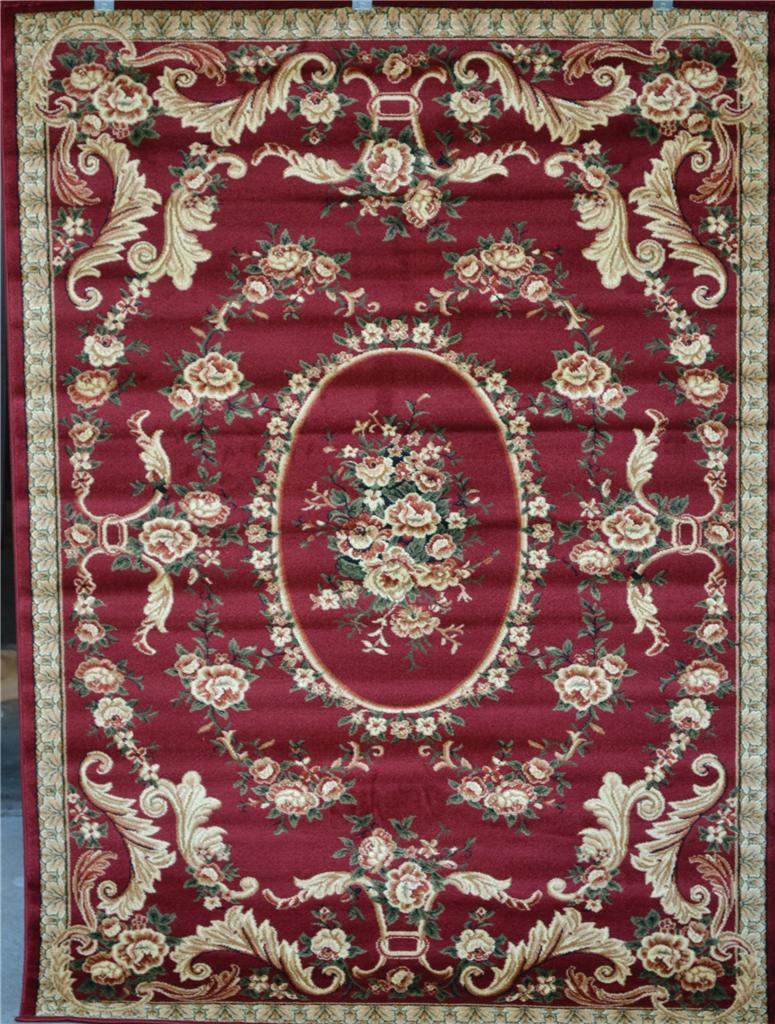 Burgundy Green Beige Black Brown Victorian Area Rug Carpet Floral Large