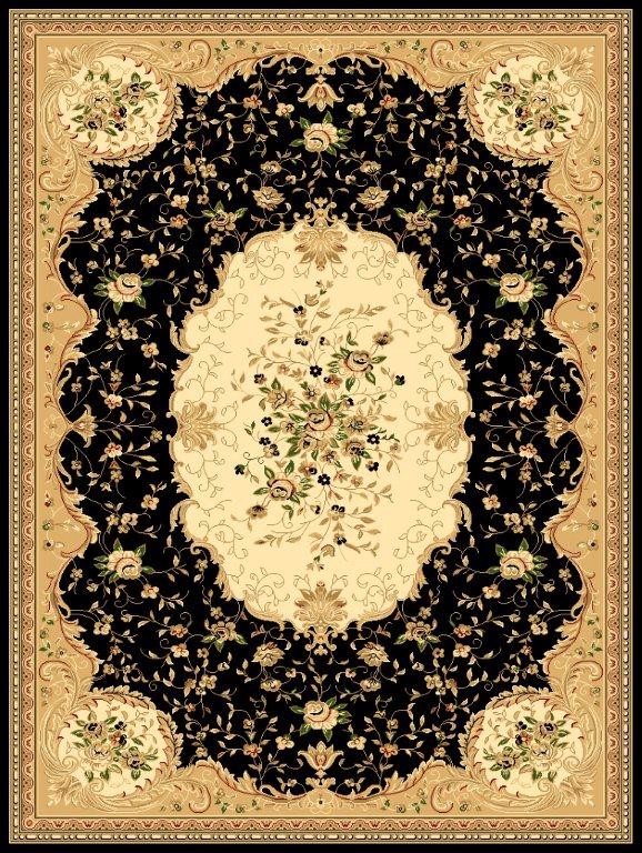 T1003 Black Burgundy Green Beige Oriental Area Rugs Carpet Victorian