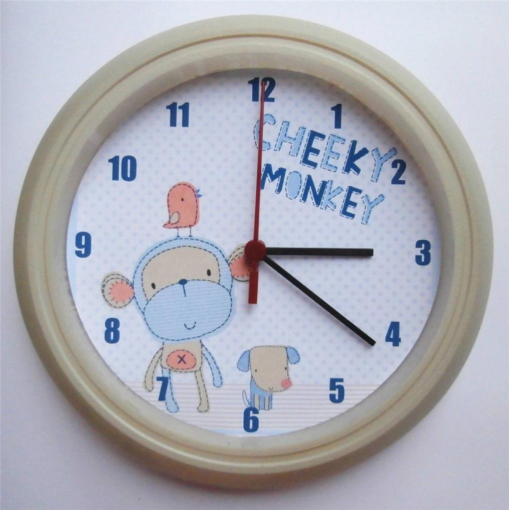 BRAND NEW BABY NURSERY WALL CLOCK next`s CHEEKY MONKEY FREE P&P eBay
