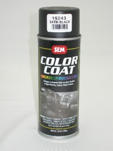 SEM Satin Black Color Coat – 12 Oz Aerosol Vinyl Paint For Interiors, Upholstery & Plastic