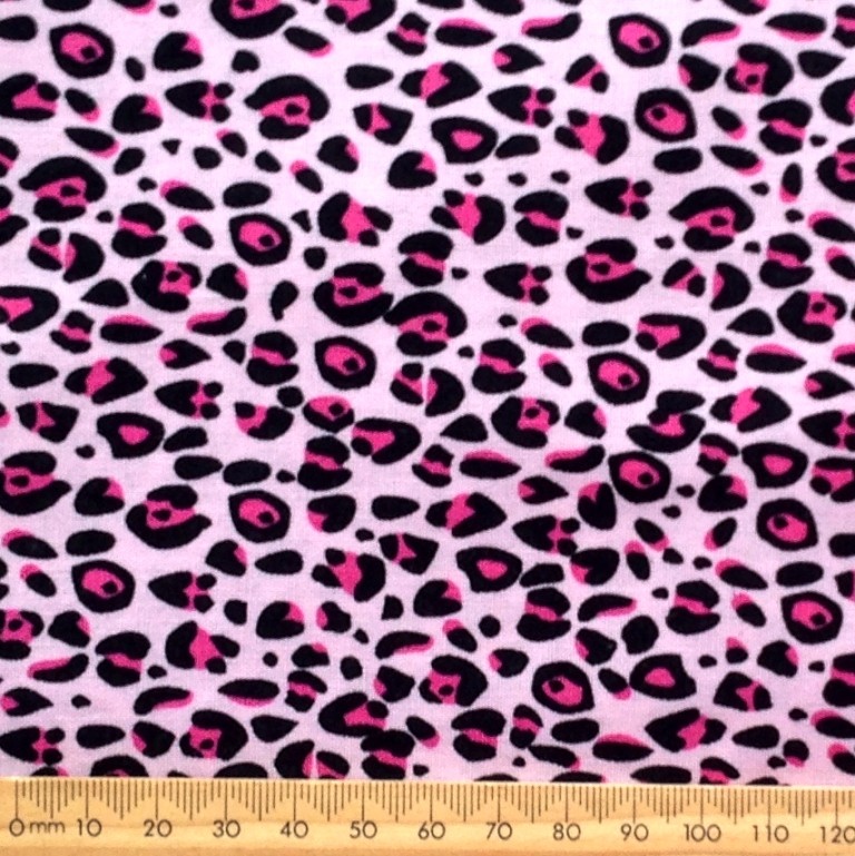 pink animal leopard print retro cotton fabric FQ | eBay
