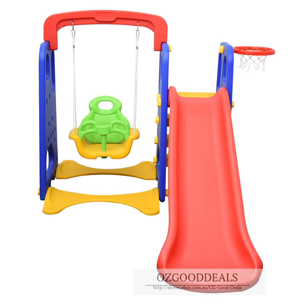 2017 Model Children Kids Toddler Slide Swing Basketball