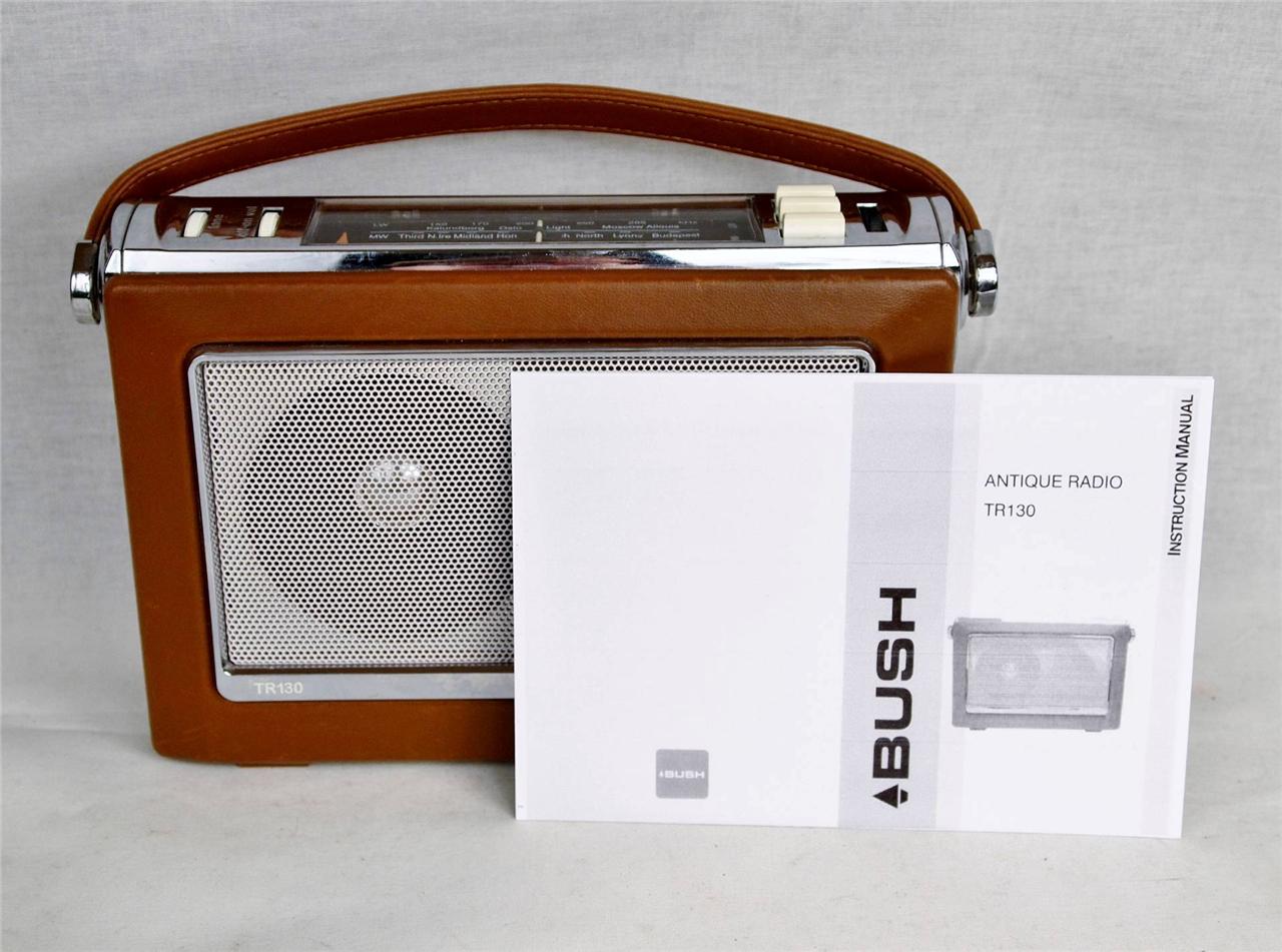 SUPERB BUSH TR130 AM/FM MAINS/BATTERY "ANTIQUE" RETRO REPRODUCTION