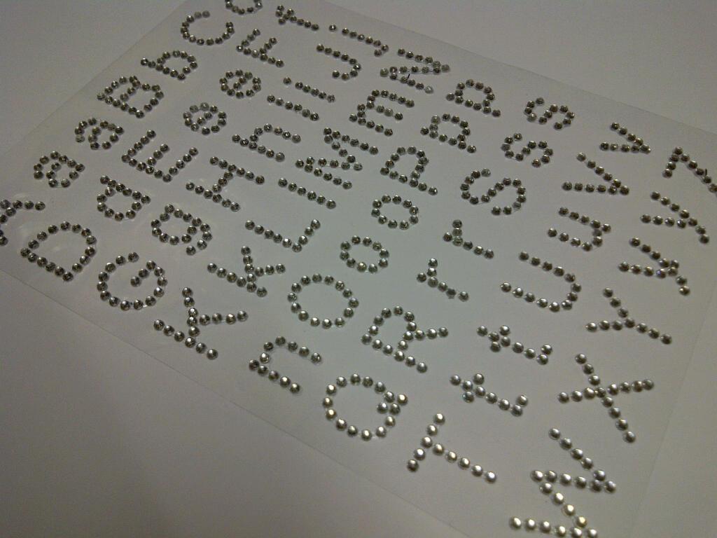 56 CLEAR Self Adhesive DIAMANTE Rhinestone Crystal LETTERS Stick On Gem Abc