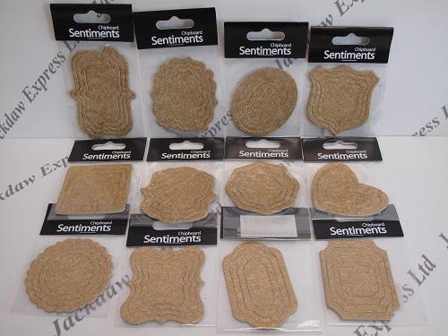 Die-Cut Topper Embellishment Labels Chipboard, Gold or Silver x 12 Cardmaking - Picture 2 of 3