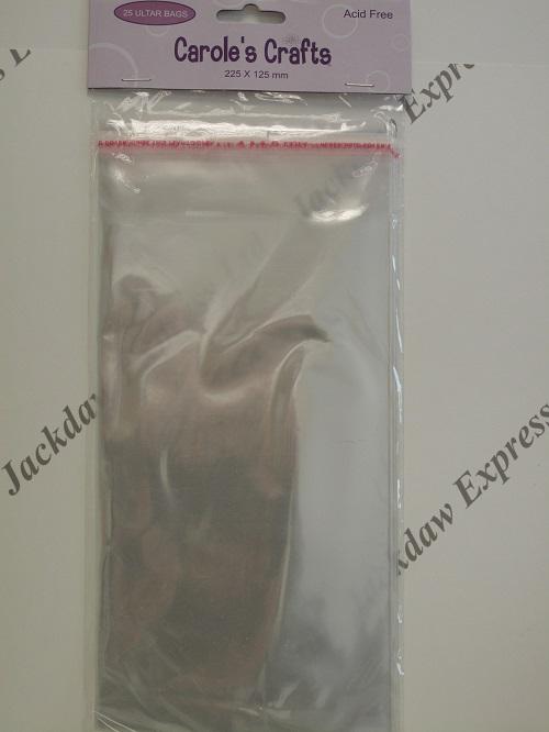 25x Clear Cello Cellophane Bags Resealable Greeting Cards/Displays