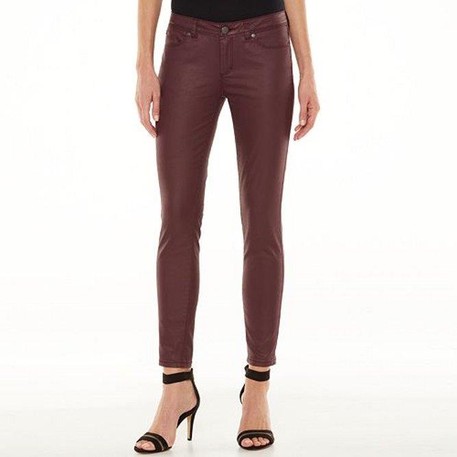 navy coated jeggings