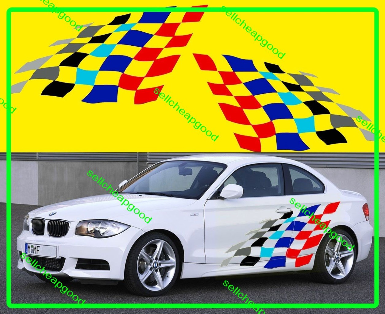 Bmw checkered decals