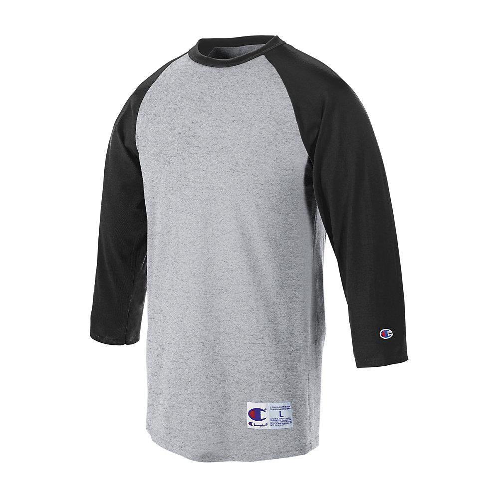 Champion Raglan Baseball T-Shirt 3/4 sleeve Jersey T137 | eBay