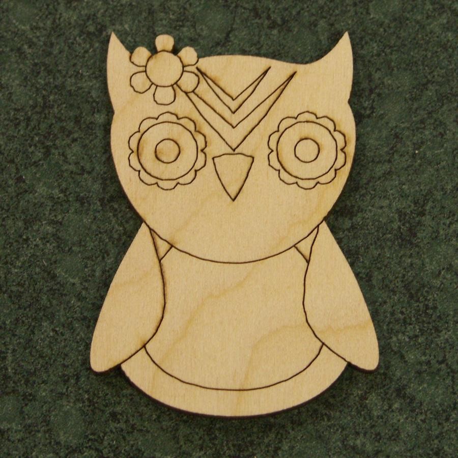 Owl Engraved Craft Shape Cut Out * WoodCuts * 0217A eBay