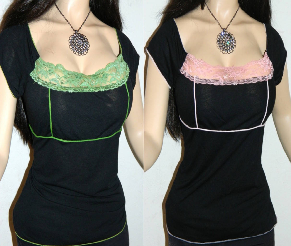 SEXY BODY FIT GOTH ROCKABILLY BUSTY LACE CLEAVAGE BELLY CAMI TOP 4X 5X