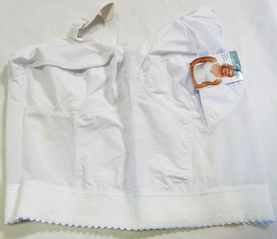 1 JCPenney Underscore WHITE COTTON LONGLINE WIREFREE BACK PRONG BRA 40C