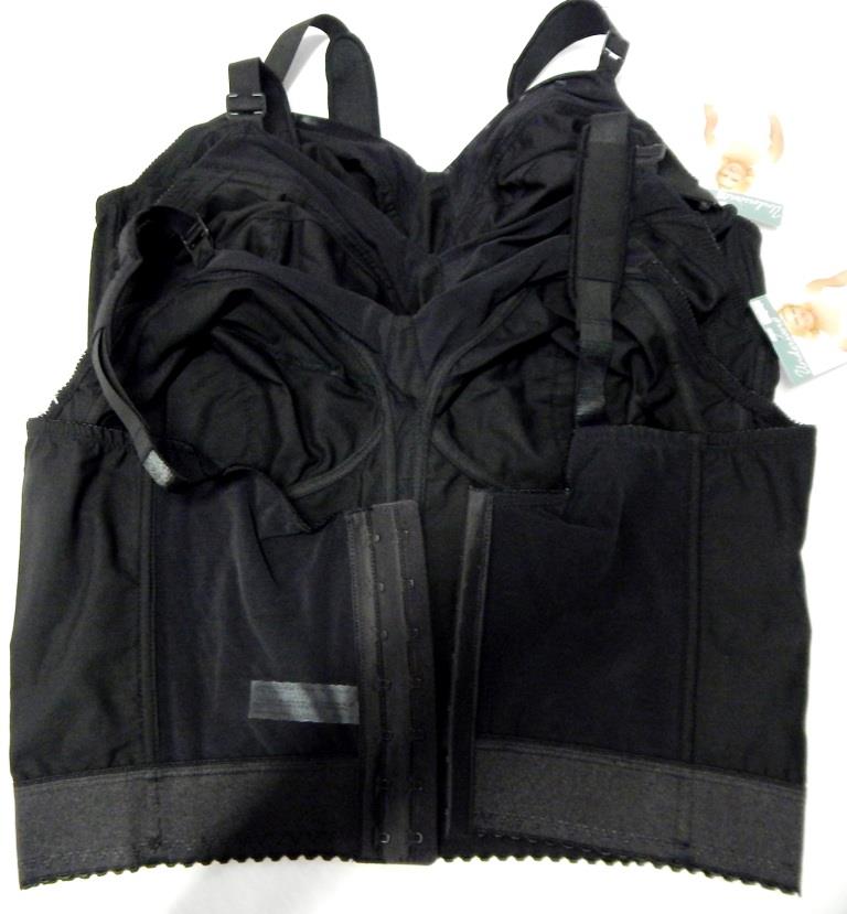 3 LOT JCPenney Underscore BLACK COTTON LONG LINE WIREFREE BACK HOOK BRA