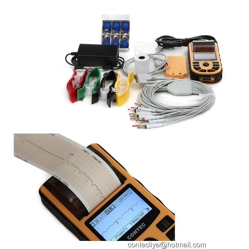 CONTEC Professional Portable ECG, EKG Machine + Printer eBay