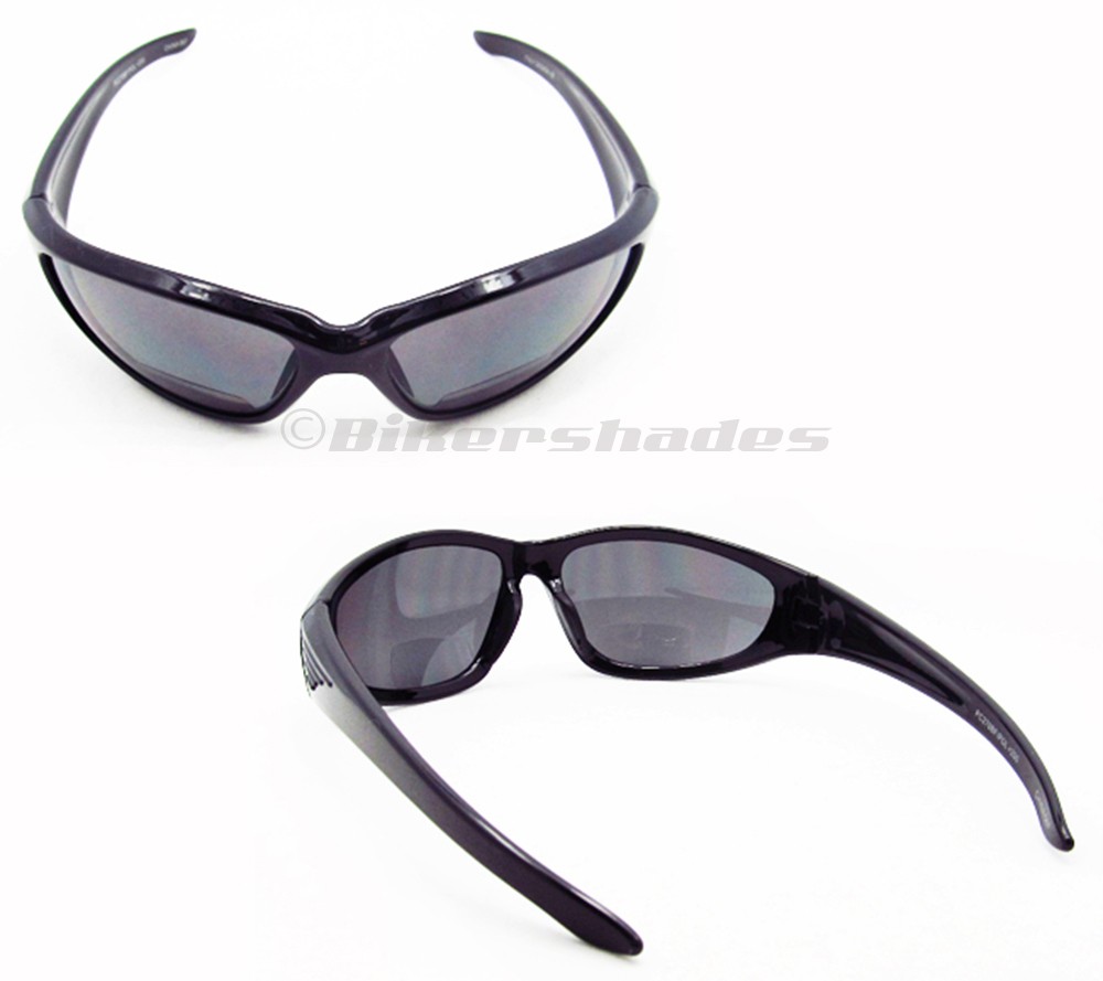 POLARIZED BIFOCAL sunglasses reader smoke brown sports cycling safety