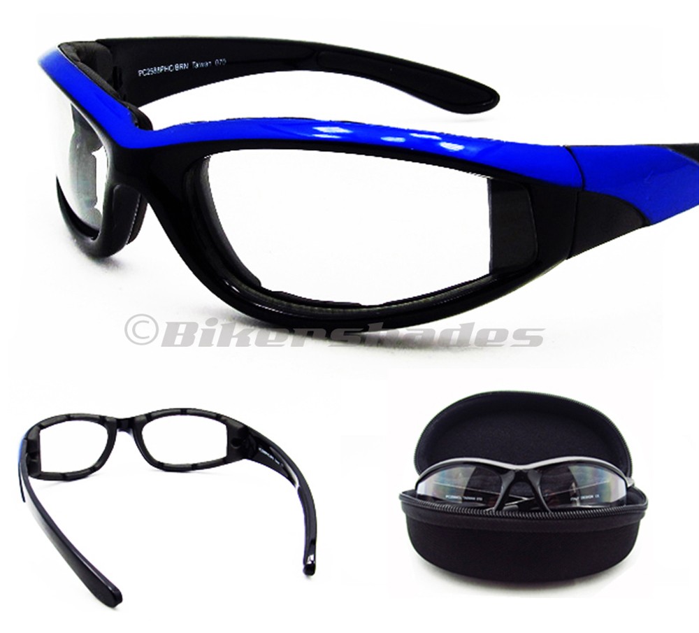 Motorcycle Transition Lens Biker Riding Sun Glasses Day Night Foam Padded Mens eBay