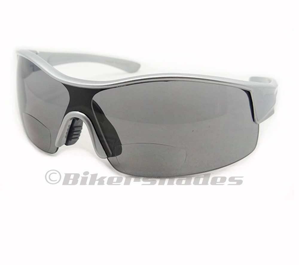 Bifocal Sunglasses Sun Readers Smoke Tint Large Wide Motorcycle Cycling Sports