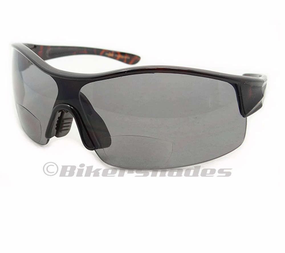 Bifocal Sunglasses Sun Readers Smoke Tint Large Wide Motorcycle Cycling
