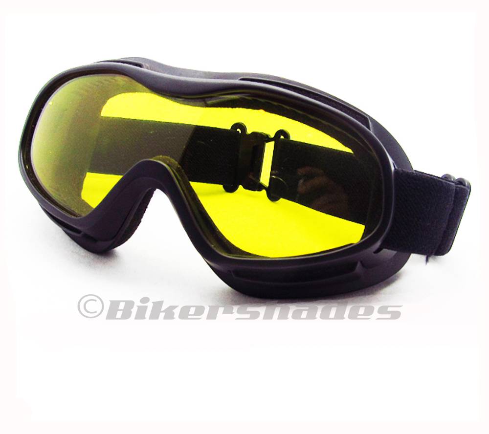 Motorcycle Fits Over RX Glasses Coverover Goggles Smoke Clear Yellow